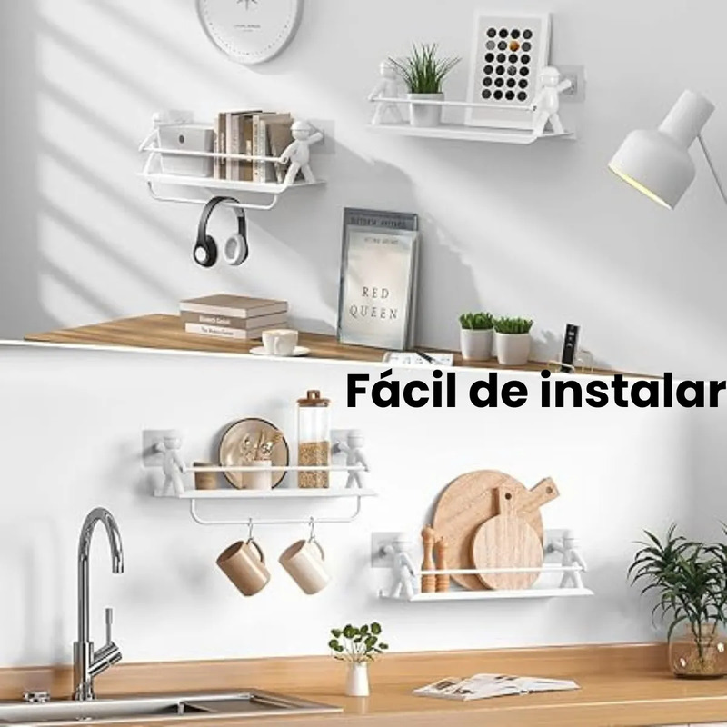 Estante De Pared Repisa Metálica Adhesiva - Image 3