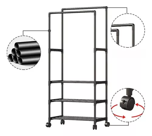 Perchero Organizador 3 en 1 Con Ruedas 2 Estante 3 pisos - Image 9