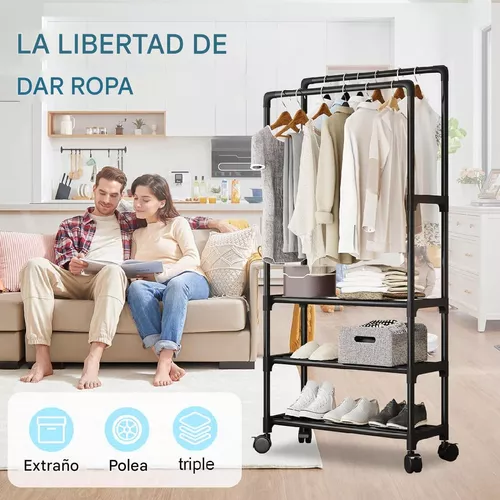 Perchero Organizador 3 en 1 Con Ruedas 2 Estante 3 pisos - Image 8