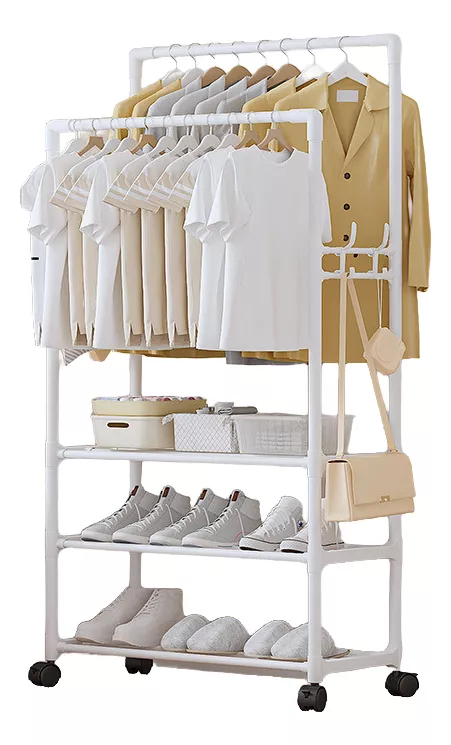 Perchero Organizador 3 en 1 Con Ruedas 2 Estante 3 pisos - Image 6